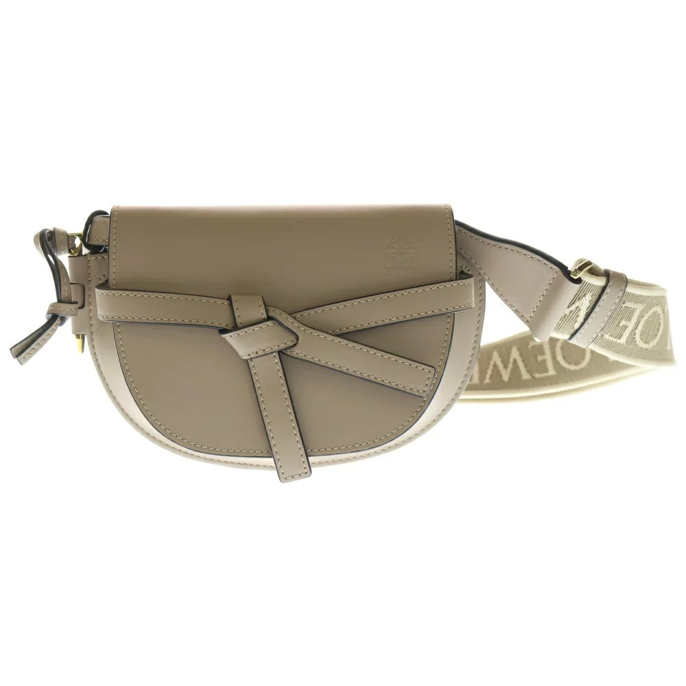 LOEWE Gate Dual Bag Shoulder Beige Leather